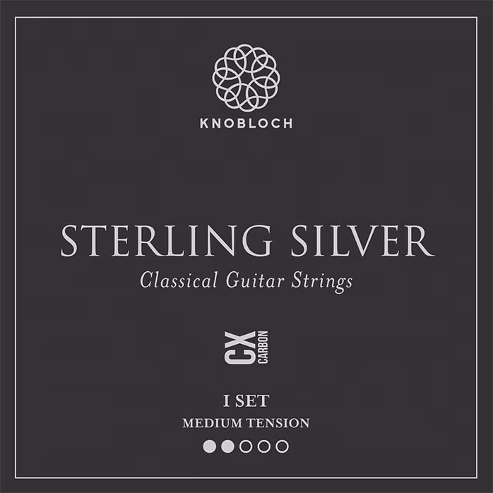 Knobloch STERLING SILVER CX Carbon Medium Tension 33.5 - Struny nylonowe do gitary klasycznej