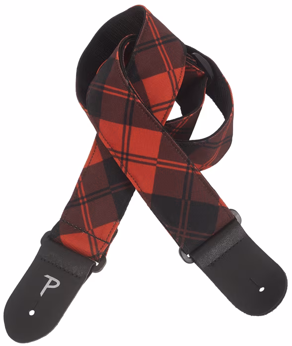 Perri's Leathers 7643 Design Fabric Strap Red/Black Plaid - Pas gitarowy