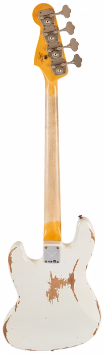 Fender Custom Shop Jazz Bass® 61 Heavy Relic® Aged Olympic White - Elektryczna gitara basowa