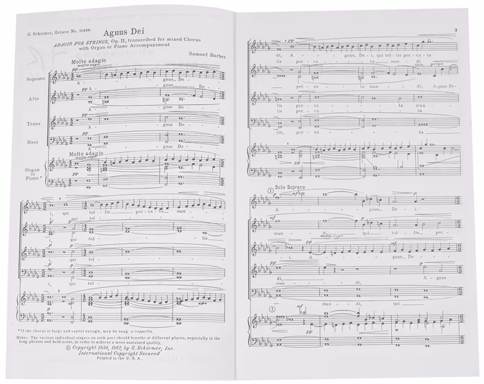 MS Samuel Barber: Agnus Dei - Szkoła śpiewu