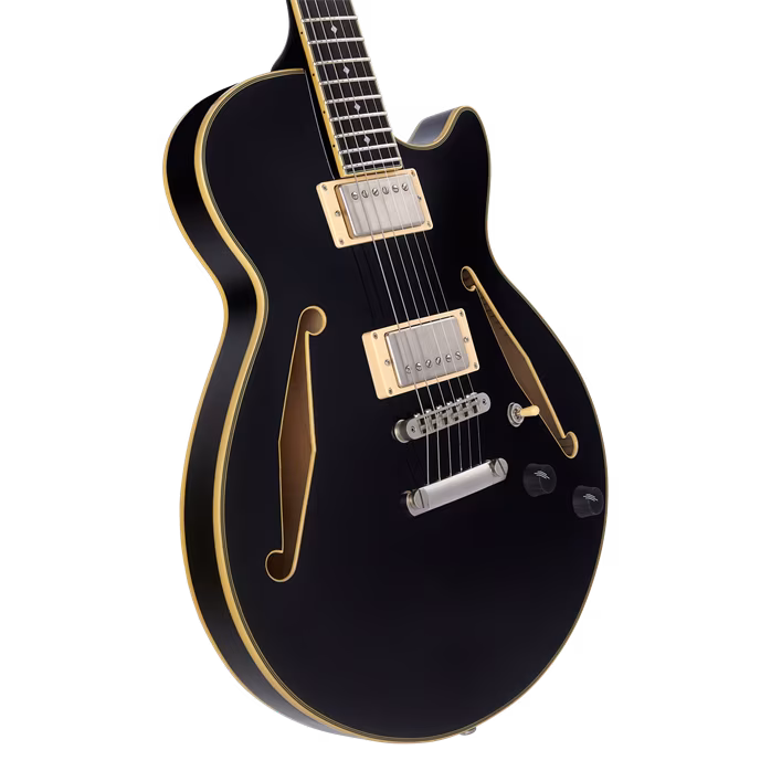 D'Angelico Tour Collection SS Single Cutaway Stop-Bar Tailpie CE Solid Black - Gitara półakustyczna