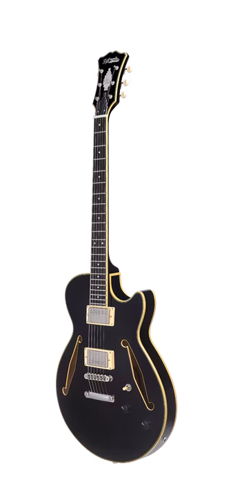 D'Angelico Tour Collection SS Single Cutaway Stop-Bar Tailpie CE Solid Black - Gitara półakustyczna