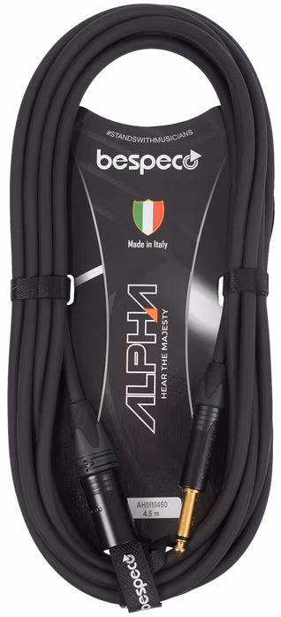 Bespeco Alpha Microphone Cable Neutrik XLR M - Jack 4.5 m - Kabel mikrofonowy