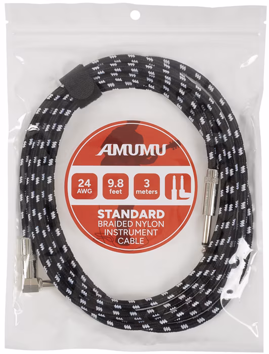 Amumu S30W-SA-3M Braided Nylon Instrument Cable - Kabel instrumentalny
