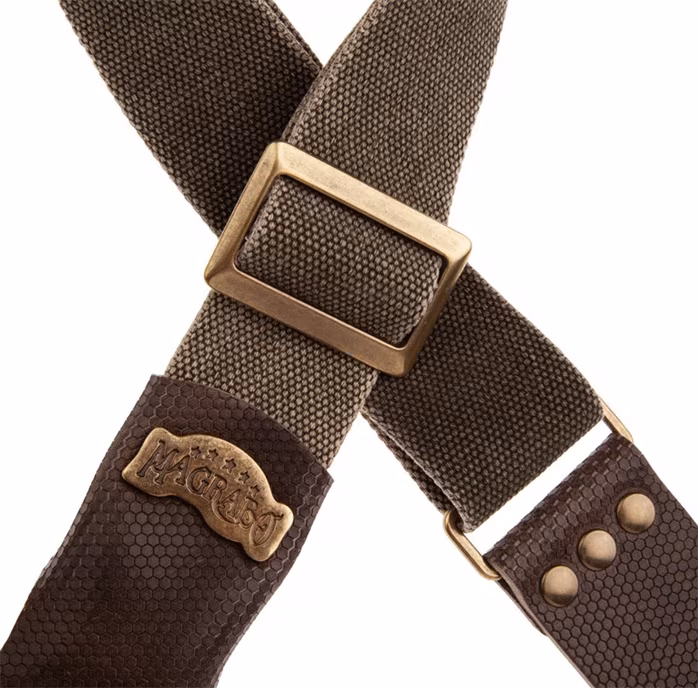 Magrabò Stripe SC Cotton Washed Olive Green / Twinkle Grey 5 cm - Pas gitarowy