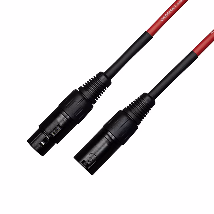 Cascha Standard Line Mic Cable Red 3m - Kabel mikrofonowy