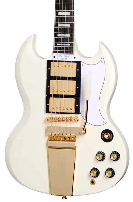 Epiphone 1963 Les Paul SG Custom Maestro Vibrola Classic White - Gitara elektryczna