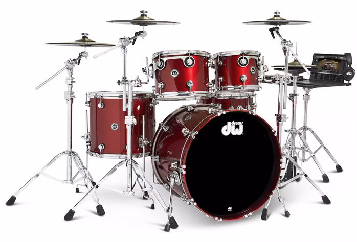 DWe 5-Piece Black Cherry Metallic Lacquer Kit - Elektroakustyczny zestaw perkusyjny
