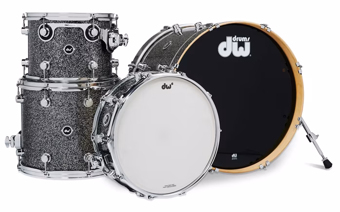 DWe 4-Piece Black Galaxy Finish Ply Shell Kit - Elektroakustyczny zestaw perkusyjny
