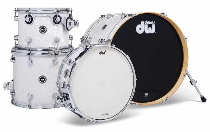 DWe 4-Piece White Marine Pearl Finish Ply Shell Kit - Elektroakustyczny zestaw perkusyjny