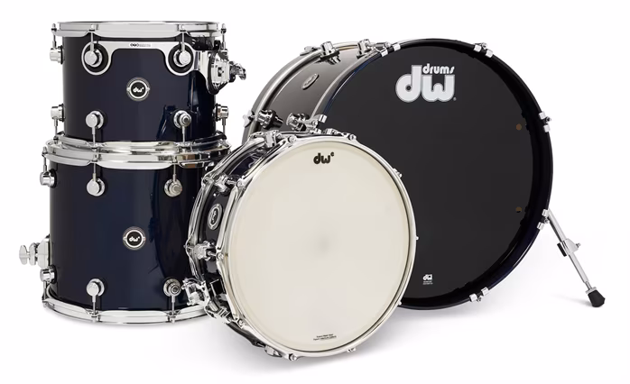 DWe 4-Piece Midnight Blue Metallic Lacquer Shell Kit - Elektroakustyczny zestaw perkusyjny