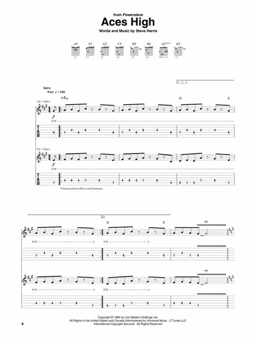 MS Iron Maiden - Guitar TAB - Nuty na gitarę
