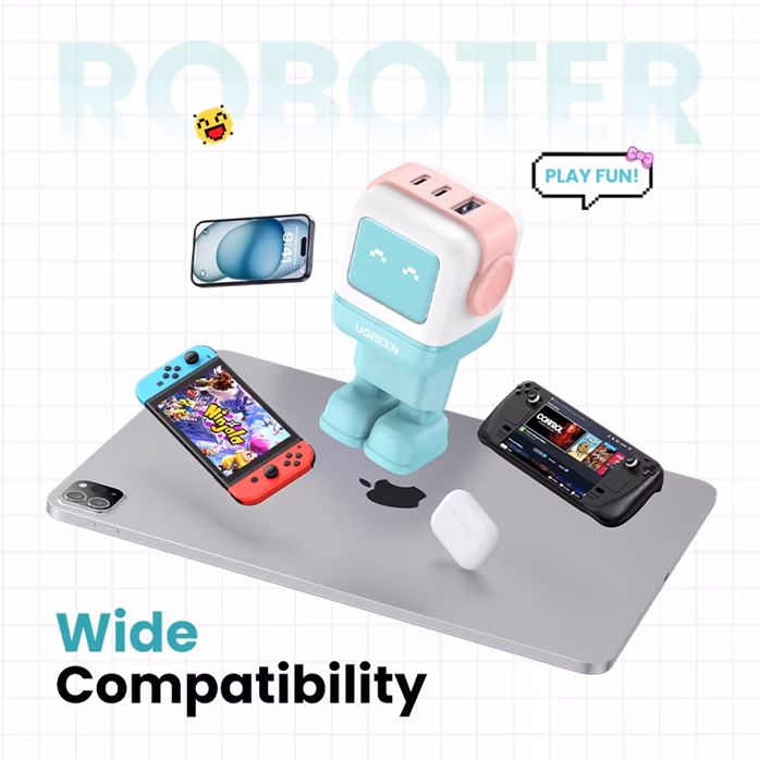 Ugreen Quick Charger 35855 Nexode RG 65W 3-Port GaN EU - Zasilacz