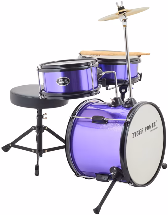 Tiger Power TCCJR30E-PP Purple - Dziecięcy zestaw perkusyjny