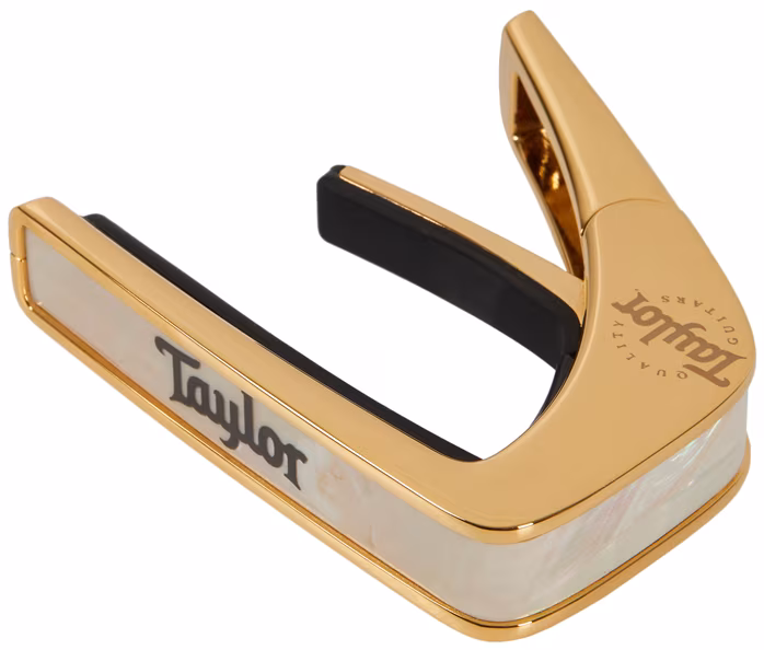 Thalia Taylor White Pearl Black Logo Gold - Kapodaster