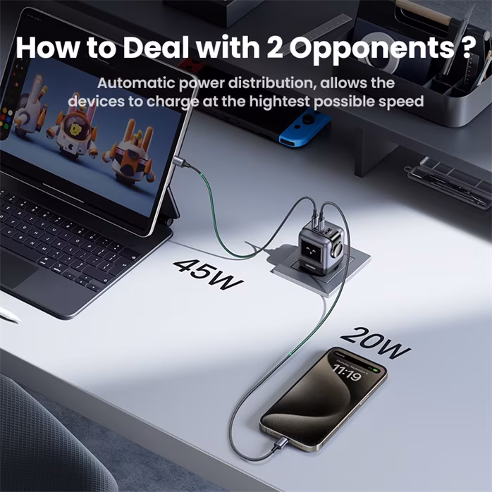 Ugreen Quick Charger 25685B Nexode RG 65W 3-Port GaN EU - Zasilacz