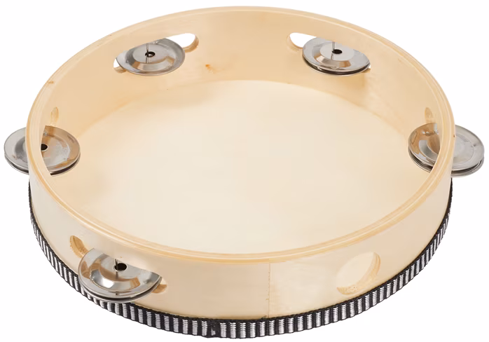 PP World Percussion Wooden Tambourine ~ 20cm Natural - Tamburyn