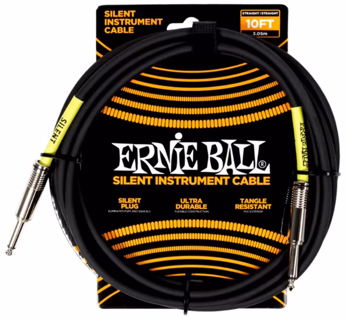 Ernie Ball Classic Silent Instrument Cable Straight/Straight 20ft Black - Kabel instrumentalny