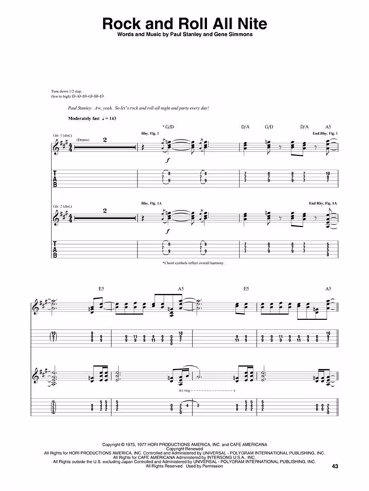 MS The Very Best of KISS - Nuty na gitarę