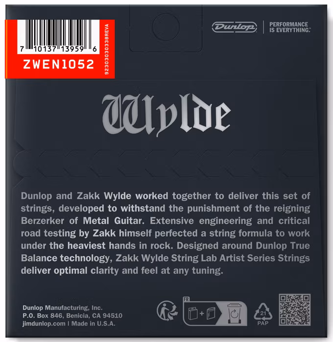 Dunlop Zakk Wylde Electric 10-52 - Struny do gitary elektrycznej