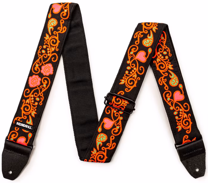 Dunlop Jimi Hendrix Blacklight Monterey Orange Strap - Pas gitarowy