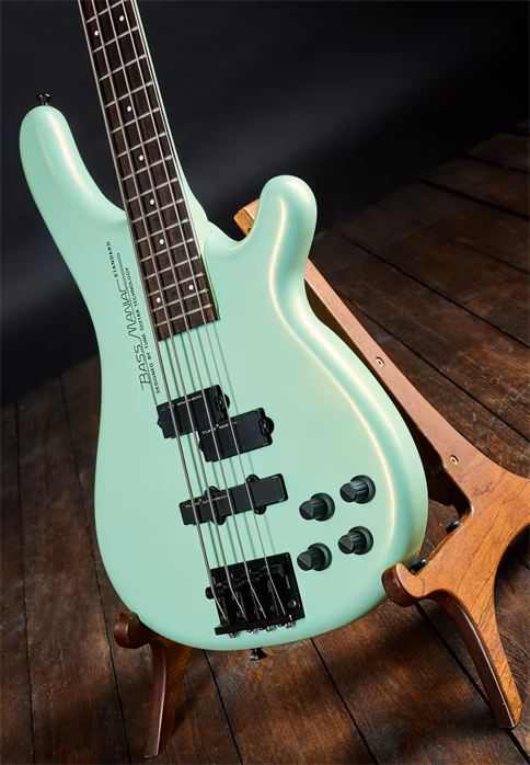 Tune 90s Bass Maniac P/J Lime Green Japan - Elektryczna gitara basowa