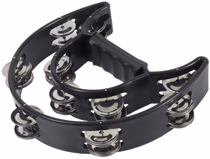 Cega Double Row Tambourine Black - Tamburyn