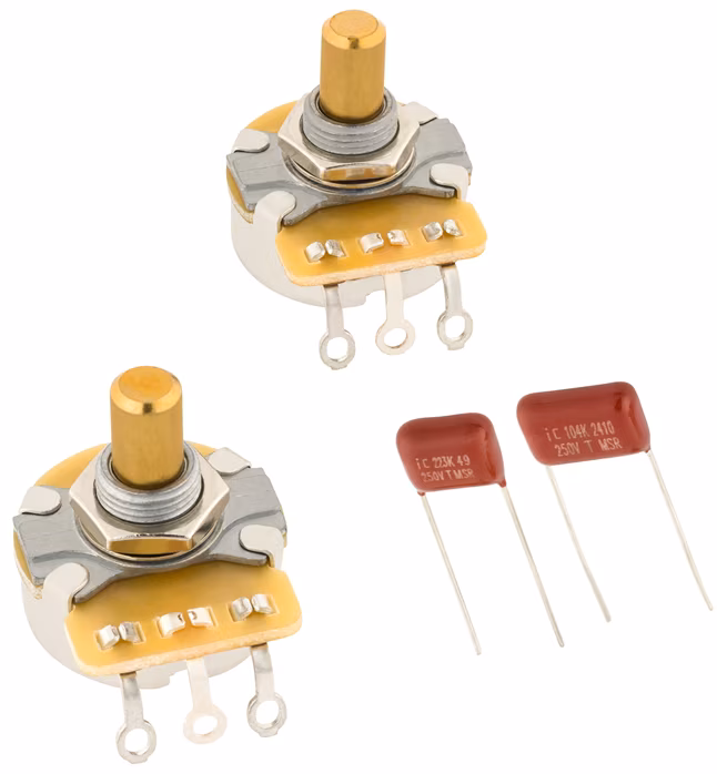 Fender Telecaster Solid Shaft Potentiometer and Capacitor Kit 2-Pack - Potencjometry