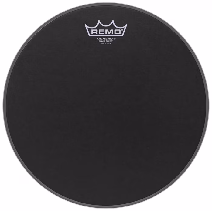 Remo 8" Ambassador Black Suede - Naciąg do tomów