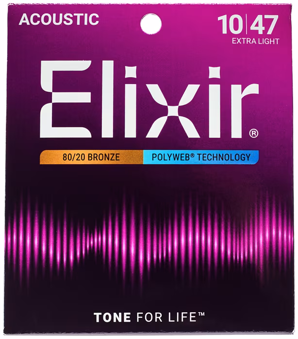 Elixir Polyweb 80/20 Bronze Extra Light - Metalowe struny do gitary akustycznej
