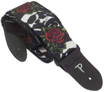 PERRI'S LEATHERS 7647 Polyester Skull Rose Strap
