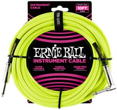 Ernie Ball 10' Braided Cable Neon Yellow