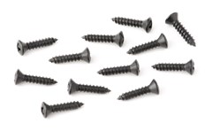 Fender Battery Cover Mounting Screws, Deluxe Series Basses, 4 x 1/2", Black (12)