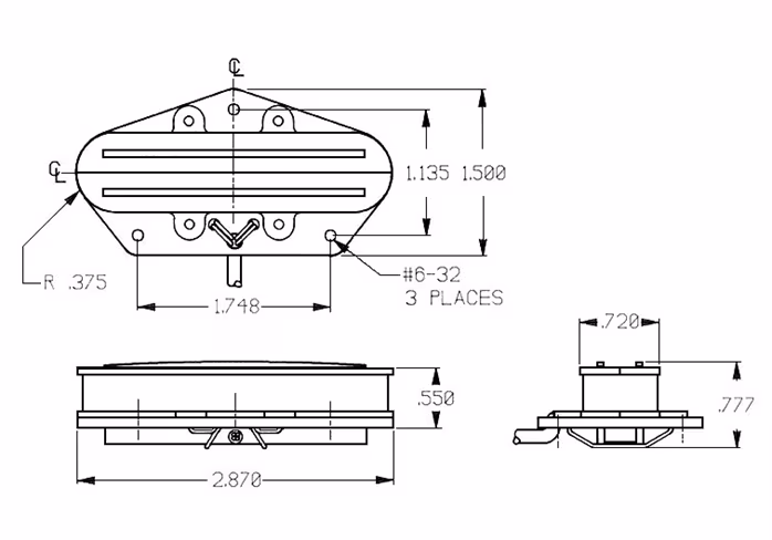 Seymour Duncan STHR-1N BLK Hot Rails Tele - Senzor pentru chitară electrică