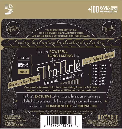 D'Addario EJ46C - Corzi din nailon pentru chitară clasică