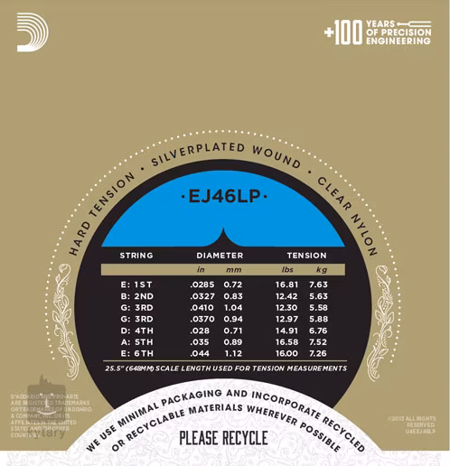 D'Addario EJ46LP - Corzi din nailon pentru chitară clasică