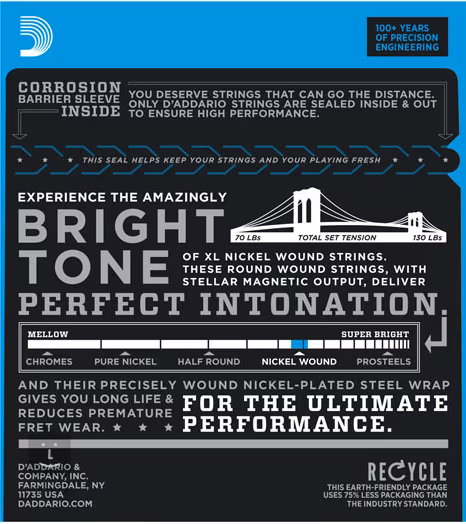 D'Addario EXL140 - Corzi pentru chitară electrică