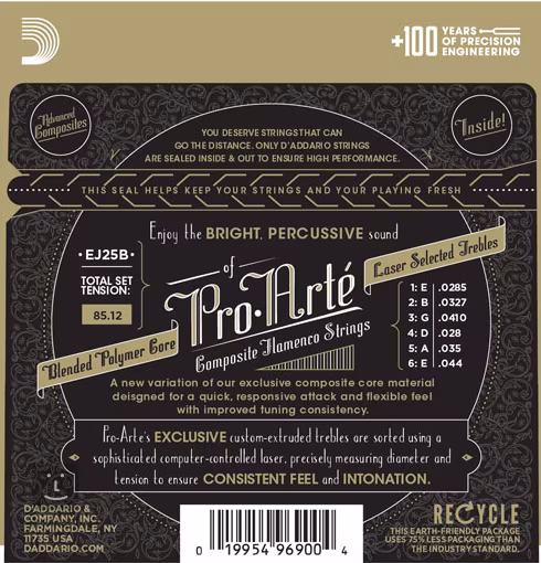 D'Addario EJ25B - Corzi din nailon pentru chitară clasică