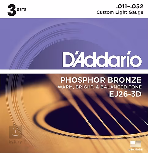 D'Addario EJ26-3D - Corzi de metal pentru chitară acustică