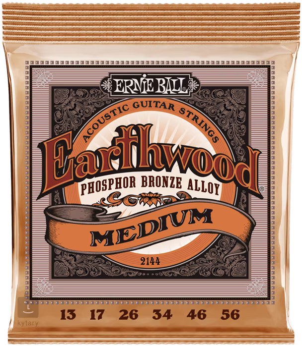 Ernie Ball 2144 Earthwood Phosphor Bronze Medium - Corzi de metal pentru chitară acustică