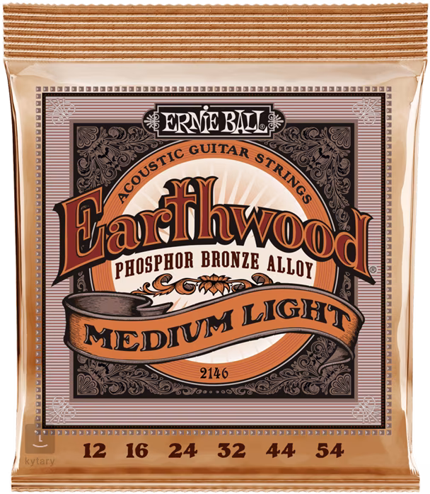 Ernie Ball 2146 Earthwood Phosphor Bronze Medium-Light - Corzi de metal pentru chitară acustică