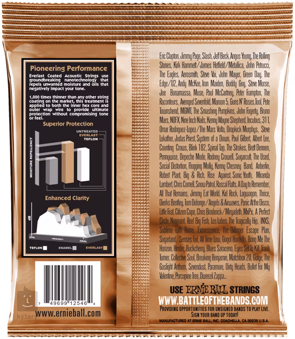 Ernie Ball 2546 Everlast Phosphor Bronze Medium Light - Corzi de metal pentru chitară acustică