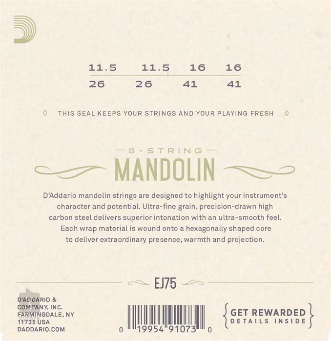 D'Addario EJ75 - Corzi pentru mandolină