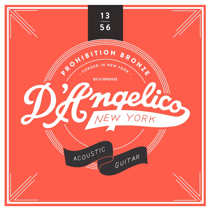 D'Angelico Prohibition Bronze 13-56 Medium - Corzi de metal pentru chitară acustică