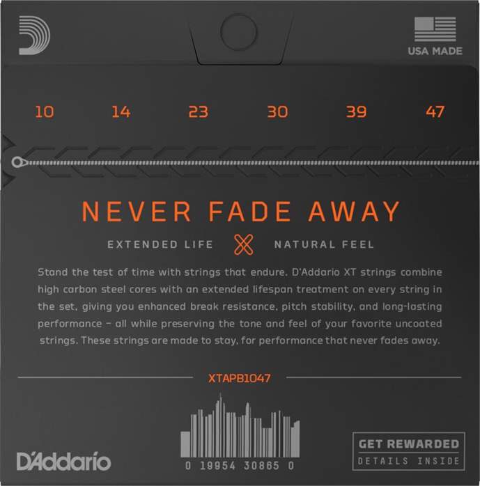 D'Addario XTAPB1047 - Corzi de metal pentru chitară acustică