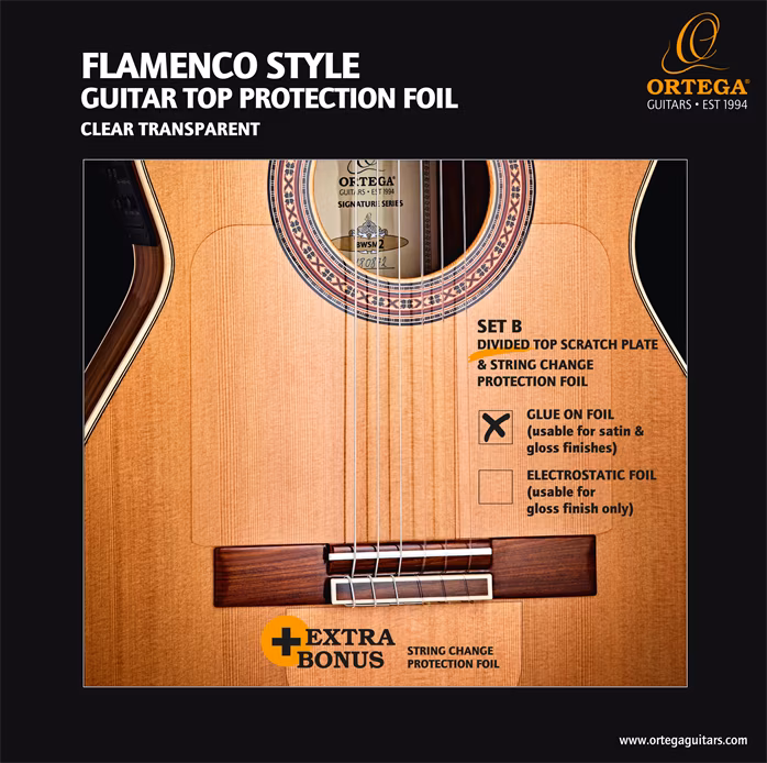 Ortega OPG-FLAM2 Flamenco Glued Divided Top Pickguard - Pickguard