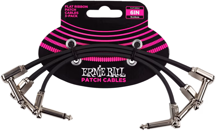 Ernie Ball 6” Flat Ribbon Patch Cable 3-Pack - Cablu de conexiune