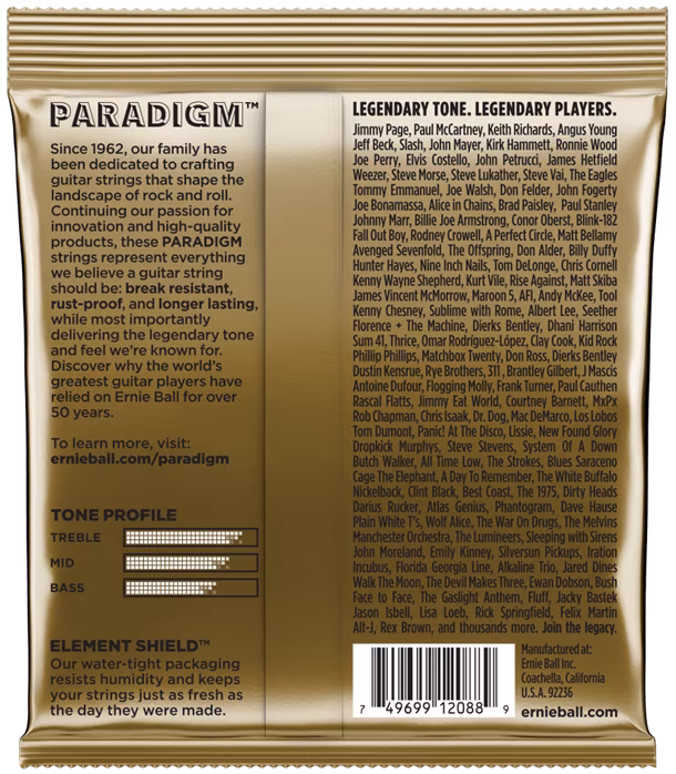 Ernie Ball 2088 Paradigm 80/20 Bronze Light - Corzi de metal pentru chitară acustică