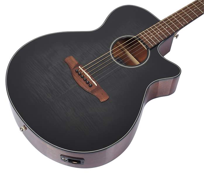 Ibanez AEG70 Transparent Charcoal Burst - Chitară electro-acustică