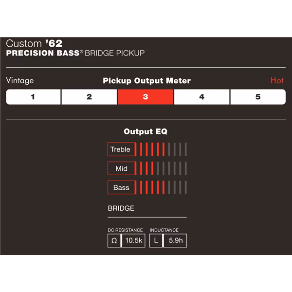 Fender Custom Shop '62 Precision Bass Pickup, Black - Senzor pentru chitară electrică bas